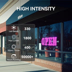 30" x 10" Large LED Open Signs with Remote Control 14 Modes Dimmable Open Sign for Business Window Stores Retail and Restaurant Pink