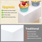 10 Pcs Buffet Food Risers, White Acrylic Dessert Cupcake Table Stands Fruit Display Shelf Set for Catering Supplies Party Jewelry Decor Risers& Protective Film (10", 9", 8", 7",6.5", 6",5",5",4", 4")