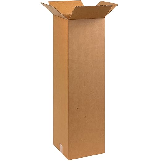 Box USA Moving Boxes Tall 10" x 10" x 30"Pack of 10, Durable Kraft Corrugated Boxes for Shipping, Packaging, Moving & Storage Boxes
