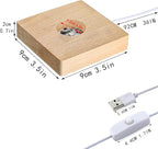 ZEERSHEE Pack 2 LED Light Base for Crystal Colorful Lights Square Wood Display Stand for Acrylic 3D Crystals Glass Resin Art