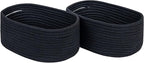 CubesLand Cute Black Basket Bins,Small Woven Storage Baskets for Shelf,Baby Nursery Basket Bin,Cube Organizer Basket Bin,Soft Toys Storage Basket,Home Decor Organization Bins 12 x 8 x 5 inches