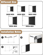 Mifuro 28"x26" Enclosed Bulletin Board, Lockable Weather-Resistant Aluminum Cork Noticeboard for School & Office, Silver Frame w/Black Flet