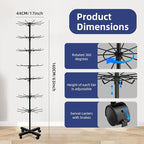 7-Tier Rotating Display Rack, 360° Heavy-Duty Spinning Merchandiser for Retail Stores & Showrooms, Movable Floor Gondola for Clothing, Shoes & Accessories