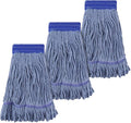 Commercial Heavy Duty Mop Heads Replacement for Rubbermaid: 3 Packs Industrial Wet Mop Head for Floor Cleaning - Cotton Commercial Products Wet Refills