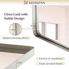 Keonjinn Brushed Nickel Mirror 60 x 36 Inch Large Silver Bathroom Mirror for Over Sink, Rounded Rectangle Farmhouse Vanity Mirror with Metal Frame, HD Tempered Glass Wall Mirror(Horizontal/Vertical)