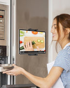 Universal Fridge Mount for iPad, Magnetic Tablet Holder with Metal Arm, Magnetic Base for Refrigerator/Kitchen/Shelf/Gym Compatible with 4-13" iPad Pro Air Mini, Phone, Galaxy Z Fold