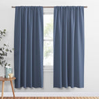 PONY DANCE Blackout Curtain Panels 84 inches Length - Thermal Insulated Privacy Room Divider Drapes for Doorway Closet Storage Room Patio Door Bedroom,W 70 x L 84, Blue Haze, 2 Panels