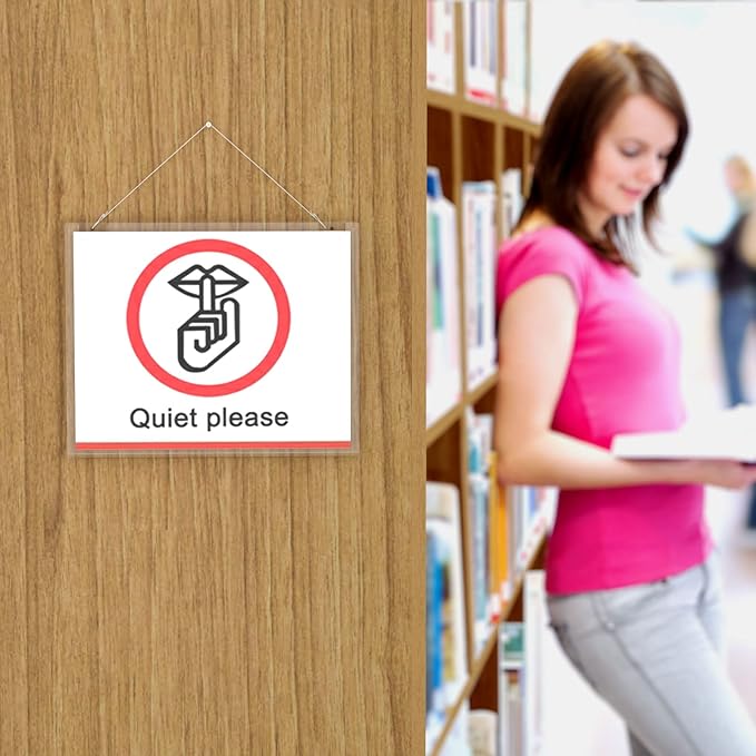 NIUBEE 24-Packs Acrylic Wall Sign Holder 8.5x11 Horizontal, Clear Plastic Picture Frames , Wall Mounted Design.