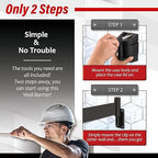 DuraSteel Wall Mount Retractable Belt Barrier - 6.5 Ft Black Safety Belt in Black Casing - Guardian 2.0 Indoor & Outdoor Do Not Cross Caution Tape for Crowd Control Queue Barrier, Line Divider, 10 Pcs