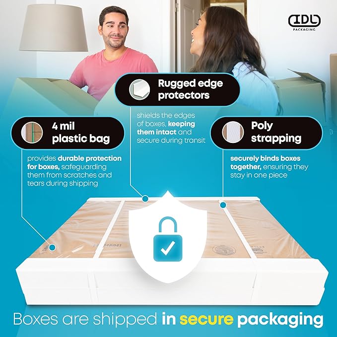 IDL Packaging Medium Corrugated Shipping Boxes 14"L x 14"W x 8"H (Pack of 10) – Prime Choice of Strong Packing Boxes for USPS, UPS, FedEx Shipping – Easy-to-Recycle Cardboard Boxes for Packaging