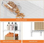 480 lbs Storage Shelves 4 Tier Shelving Units for Storage, Wire Shelving Unit for Closet, Adjustable Shelves for Bathroom Steel Organizer Wire Rack, White 11.8" D x 11.8" W x 47.3" H