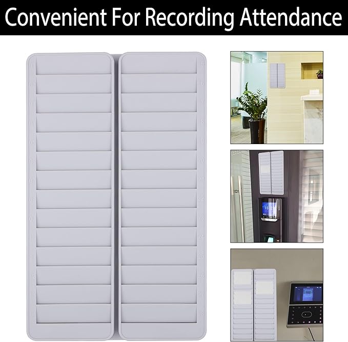 Time Card Holder, Time Card 28 Pockets Slots Wall Mounted Stacking Rack Holder for Employees, Payroll Recorders for Office Factory Supplies