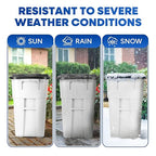 50 Gallon Trash Can, White Outdoor Garbage Can, Wheeled Outside Trash Bin Outdoor with Lid and Wheels Large Rolling Trash Can, Garbage Can with Wheels for Home, Office, Garage