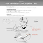 (5 inch Glass Lens) Professional LED Magnifying Lamp with Clamp, Dimmable, 1200 Lumens, 5600K-6000K Daylight Bright 60 SMD LED, Work Light Mounting Bracket Clamp (3 Diopter) BoliOptics MG16303121