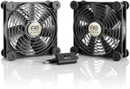 AC Infinity MULTIFAN S7, Quiet Dual 120mm USB Fan, UL-Certified for Receiver DVR PlayStation Xbox Computer Cabinet Cooling