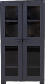 Sunnydaze Storage Cabinet with 4 Acrylic Glass Doors - Plastic Storage Cabinet - 48.75" H - Garage, Office, Home, Laundry Room