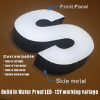 jimeiguang Custom LED Channel Letters Outdoor Waterproof Lighted Letter for Storefront Business Sign 12V Lighted Super Bright (1 letter)