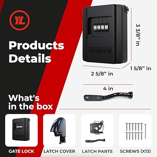 Gate Lock – Secure Keyless Fence Lock and Latch with 2-Way Access – Strong Durable System for Theft Prevention and Home Security, Easy Installation on Wood or Vinyl Gates/Fences (Regular – 2-Pack)
