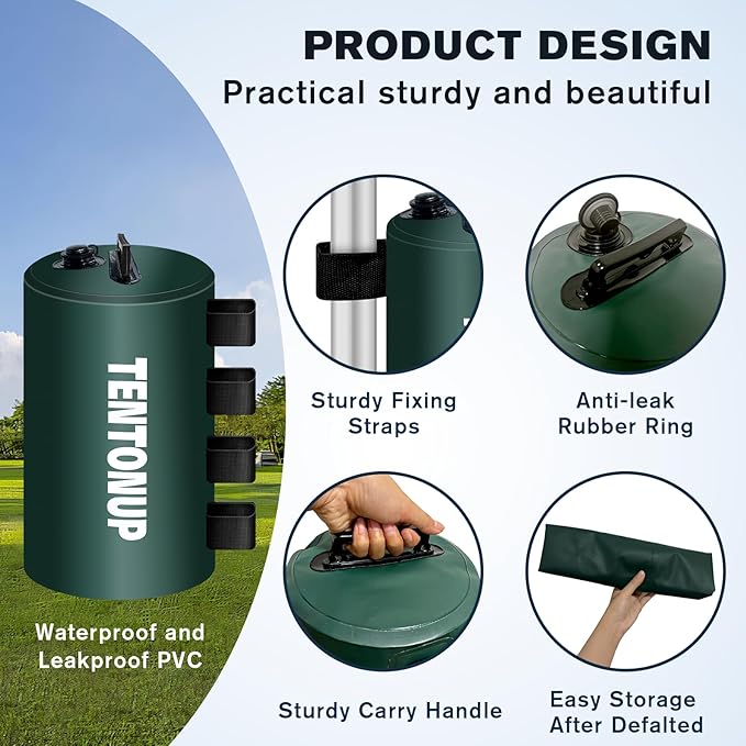 Canopy Water Weights Bag 8PACK, 440 LBS Heavy Duty Tent Water Weights Bag for Pop Up Canopy,Canopies,Tent,Gazebo,Green