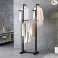 Black Clothes Racks with 4 Straight Arms, Metal Clothing Rack for Hanging Clothes, Freestanding Garment Rack Heavy Duty, 46" to 63" Adjustable Height Retail Clothing Rack for Boutiques Display
