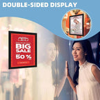 Magnetic Sign Holder 8.5 x 11-5Pcs Magnetic Frames for Refrigerator Double Sided Reusable Adhesive Frames for Walls Door Window Picture Photo Document Paper Poster Magnetic Display Frame