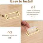 PATIKIL 60x24mm Metal Label Holders, 30 PCS Label Name Card Tag Frames with Screws for Office Library File Cabinets Shelves Wood Drawers Fabric Bins, Yellow