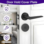 Door Hole Cover Plate Filler Plate Deadbolt Cover Plate 2-5/8" Diameter,1 Inch and 2 Inch Connecting Screws in Matt Black Finish (2 Pack)