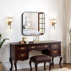 FORBATH Bathroom Mirror for Over Sink 24x24 Inch Black, Square Wall Mirror with Metal Frame, Rounded Corners for Bathroom, Bedroom, Entryway Décor