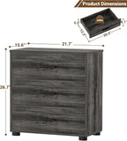 Aheaplus Closet Drawers Set of 2, Wood Closet Organizers and Storage with 3 Drawers, Closet Drawers Organizer System, Nightstands Bedside End Table with 3 Drawers Storage for Bedroom, Black Oak