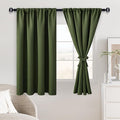 JIUZHEN Blackout Curtains for Bedroom– Thermal Insulated,Noise Reducing Room Darkening Privacy Drapes for Living Room, Set of 2 Panels with Tiebacks, 46 x 54 inch Long, Olive Green