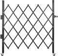 VEVOR Single Folding Security Gate, 51.57" H x 66" W Folding Door Gate, Steel Accordion Security Gate, Flexible Expanding Security Gate, 360° Rolling Barricade Gate, Scissor Gate or Door with Padlock