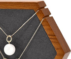 Solid Wood Hexagon Necklace Holder Stand Retail Hanging Jewelry Necklace Stand Display for Vendors(Grey)