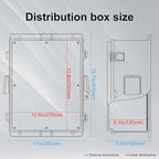 Outdoor Electrical Junction Box, ABS Water Resistant Enclosure with Internal Mounting Panel & Hinged Cover (16"H* 12"L* 5.9"W & Thermostat)