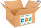 Medium Moving & Shipping Boxes 14"L x 14"W x 6"H (25-Pack) - Extra Strength 200 lb vs Regular - Corrugated Heavy Duty Moving Boxes - Moving Cardboard Box - Medium Moving Box by IDL Packaging