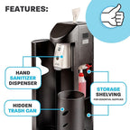 Zogics All-in-One Cleaning Station – Complete Sanitizing Station with Disinfecting Wipes Dispenser, Gel Dispenser, Trash Can and Storage, Black (1 Station)