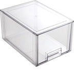 BINO | Stackable Storage Drawers, Tall Small - Clear | THE CRATE COLLECTION | Storage Bins With Drawers Bathroom Organizers and Storage Organization and Storage Under Sink Organizer Vanity Cabinet