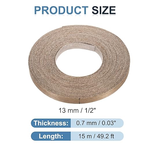 PATIKIL Walnut Edge Banding, 1/2 in x 49.2 ft Wood Veneer Tape, Pre-glued Flexible