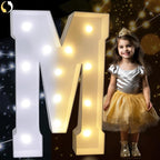 Pooqla 3FT Marquee Light Up Letters, Cool White and Warm White LED Big Mosaic Marquee Letters 3 Feet, Giant Letter Sign for Balloons Birthday Anniversary Wedding Party Decoration, Letter M