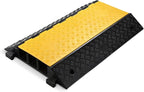 Yescom Cable Ramp Protector 3 Channel Garden Hose Protecitive 44000 Lbs Load Capacity Heavy Duty, 35.43"x23.62"x4.33" Speed Bump for Road, Driveway, Walkway and Commercial Use