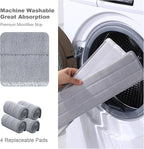 Mop and Bucket with Wringer Set,Hands Free Flat Floor Mop and Bucket,4 Washable Microfiber Pads Included,Wet and Dry Use, Home Floor Cleaning System for All Floor Types and Windows