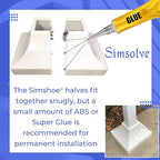 Deck Post Base Cover – Durable, Snap-Together Shoe Base Instantly Transforms Hand & Stair Rail Feet – Porch, Stair & Deck Base Brackets Covers – UV-Resistant ABS Plastic (White)