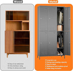 Aobabo Metal Locker for Employees, 6 Doors Metal Locker Cabinet with Lock, Industrial Storage with 18 Hooks, Storage for Office, Gym, Dormitory, Assembly Required, Dark Grey