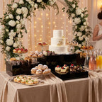 3 Pack Extra Large Acrylic Buffet Risers - 14”, 12”, 10” Black Display Stands with Hollow Bottoms, Cube Riser Boxes Nesting for Dessert Food Catering Buffet Display Party Supplies