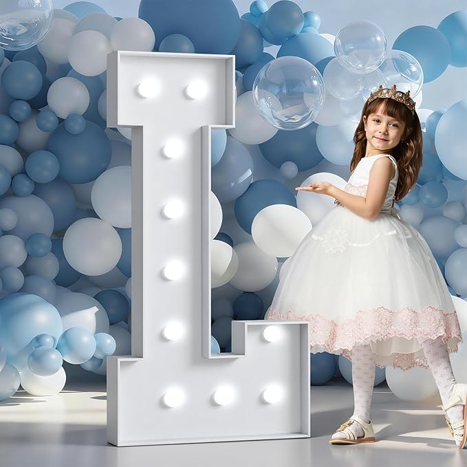 Marquee Letters 4 Feet Tall Large Light Up Letters Baby Shower Decorations Wedding Engagement Proposal White Party Decorations Marry Me Sign Big Cardboard Backdrop L