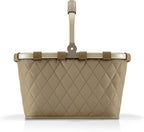 reisenthel carrybag frame rhombus olive - Sturdy shopping basket with plenty of storage space and practical inner pocket - Elegant and water-repellent design