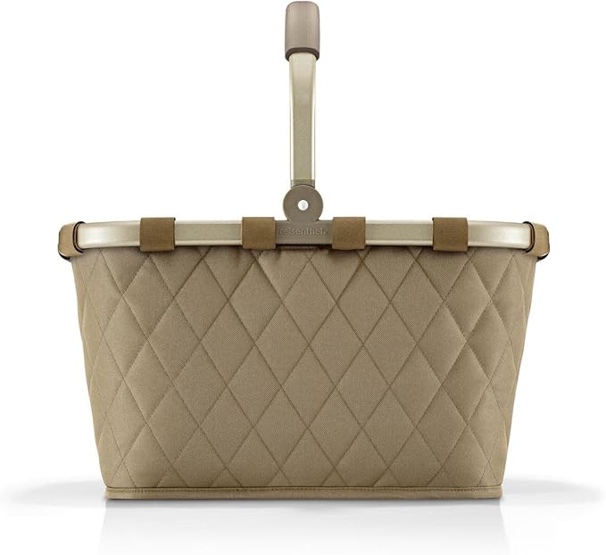 reisenthel carrybag frame rhombus olive - Sturdy shopping basket with plenty of storage space and practical inner pocket - Elegant and water-repellent design