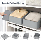 DIMJ Closet Storage Bins 8 Pack - Fabric Trapezoid Closet Organizer Bin, Foldable Storage Baskets for Shelves, Closet Shelf Organizer, Clothing Storage Box for Toys, Books, Towel, Clothes