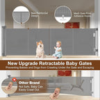 200 inch Retractable Baby Gates 37 inch Tall, Retractable Gate with Reinforced Strip Design to Prevent Crawling Through, 16 FT Outdoor Retractable Gates, Extra Wide Retractable Gate for Garage