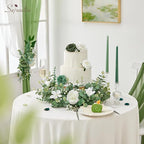 Serwalin 25 Pcs Mixed Artificial Eucalyptus Stems,Babys Breath Artificial Flowers Bulk with Faux Eucalyptus Leaves Greenery Stems for Wedding DIY Bouquets Floral Arrangement Home Decor