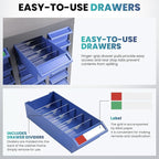 40 Drawers Parts Cabinet for Nuts, Bolts, Screws, Nut and Bolt Organizer with ABS Material Drawer, Bolt Bin Tool Storage Cabinet in Workshop, Garage, Office (40 Drawers)